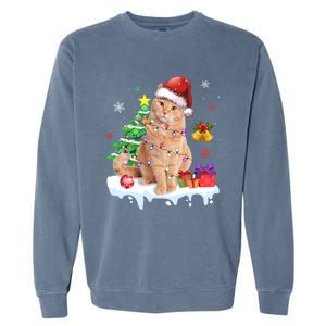 Meowy Feline Festivities Merry Catmas Christmas Cat Cute Gift Garment-Dyed Sweatshirt