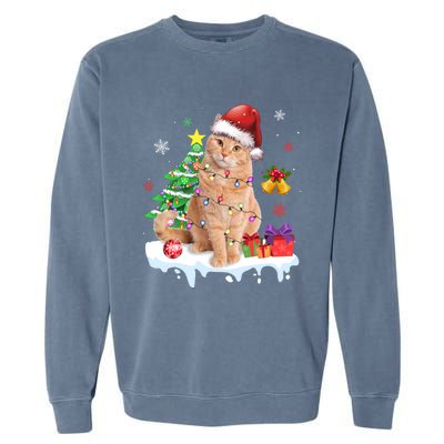 Meowy Feline Festivities Merry Catmas Christmas Cat Cute Gift Garment-Dyed Sweatshirt