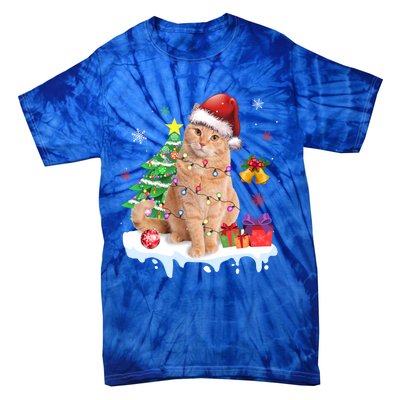 Meowy Feline Festivities Merry Catmas Christmas Cat Cute Gift Tie-Dye T-Shirt