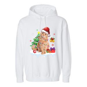 Meowy Feline Festivities Merry Catmas Christmas Cat Cute Gift Garment-Dyed Fleece Hoodie