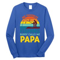 My Favorite Fishing Buddy Calls Me Papa Fisher Dad Funny Gift Long Sleeve Shirt