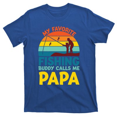 My Favorite Fishing Buddy Calls Me Papa Fisher Dad Funny Gift T-Shirt