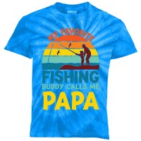 My Favorite Fishing Buddy Calls Me Papa Fisher Dad Funny Gift Kids Tie-Dye T-Shirt