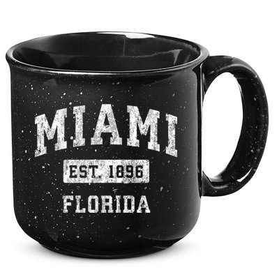 Miami Florida Fl Vintage Established Sports 15oz Campfire Ceramic Mug