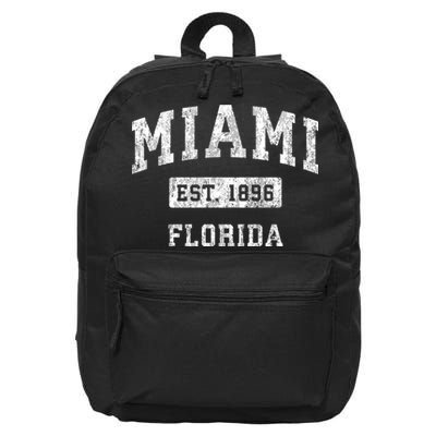 Miami Florida Fl Vintage Established Sports 16 in Basic Backpack