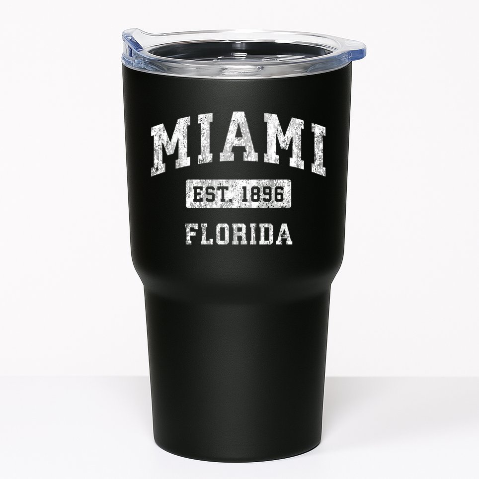 Miami Florida Fl Vintage Established Sports Tumbler
