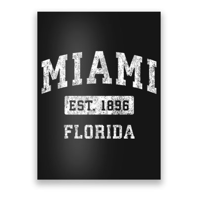 Miami Florida Fl Vintage Established Sports Poster