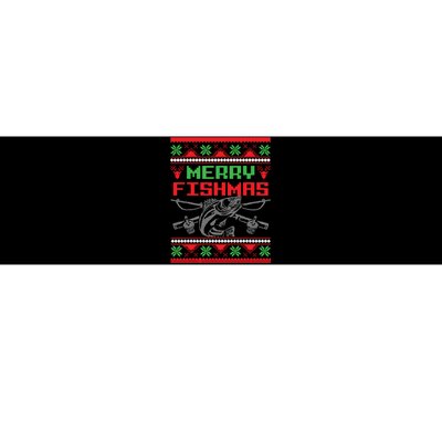 Merry Fishmas Fisherman Fishing Ugly Christmas Bumper Sticker