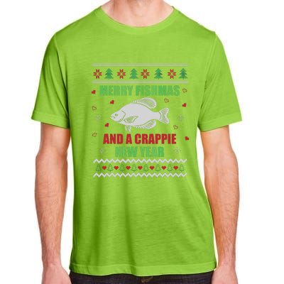 Merry Fishmas Fishing Funny Xmas Crappie For Fisherman Adult ChromaSoft Performance T-Shirt