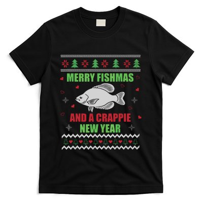 Merry Fishmas Fishing Funny Xmas Crappie For Fisherman T-Shirt