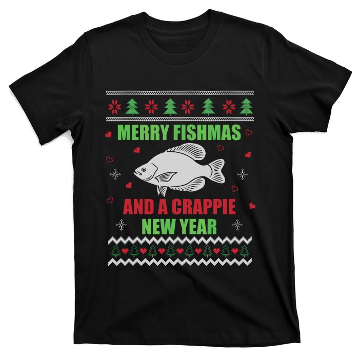 Merry Fishmas Fishing Funny Xmas Crappie For Fisherman T-Shirt