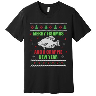 Merry Fishmas Fishing Funny Xmas Crappie For Fisherman Premium T-Shirt