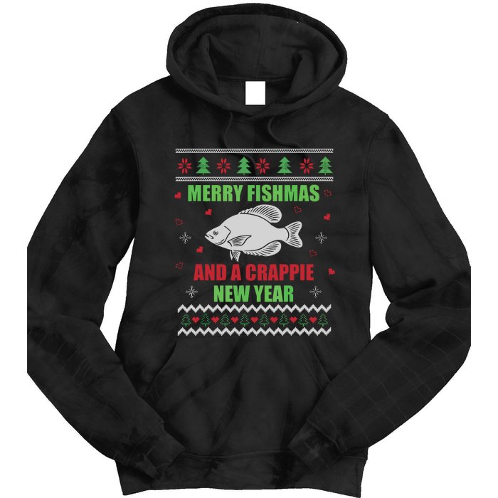 Merry Fishmas Fishing Funny Xmas Crappie For Fisherman Tie Dye Hoodie