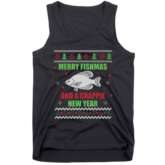 Merry Fishmas Fishing Funny Xmas Crappie For Fisherman Tank Top