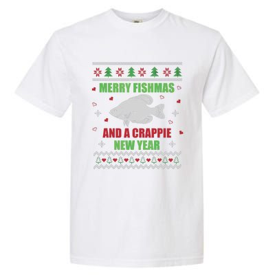 Merry Fishmas Fishing Funny Xmas Crappie For Fisherman Garment-Dyed Heavyweight T-Shirt