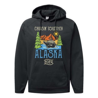 Matching Family Friends Group Alaska Cruise Together 2024 Performance Fleece Hoodie