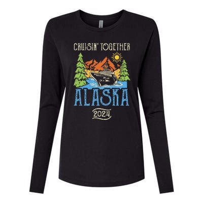 Matching Family Friends Group Alaska Cruise Together 2024 Womens Cotton Relaxed Long Sleeve T-Shirt