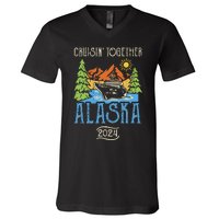 Matching Family Friends Group Alaska Cruise Together 2024 V-Neck T-Shirt