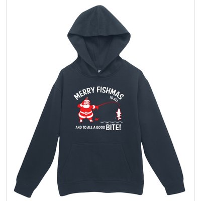 Merry Fishmas Funny Fish Fishing Fisherman Christmas Xmas Urban Pullover Hoodie