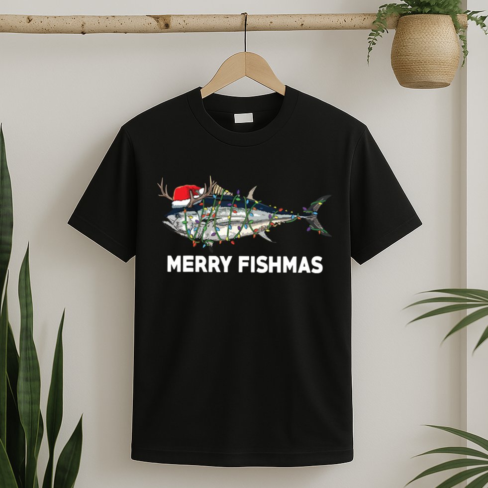 Merry Fishmas Funny Fish Fishing Fisherman Christmas Xmas T-Shirt