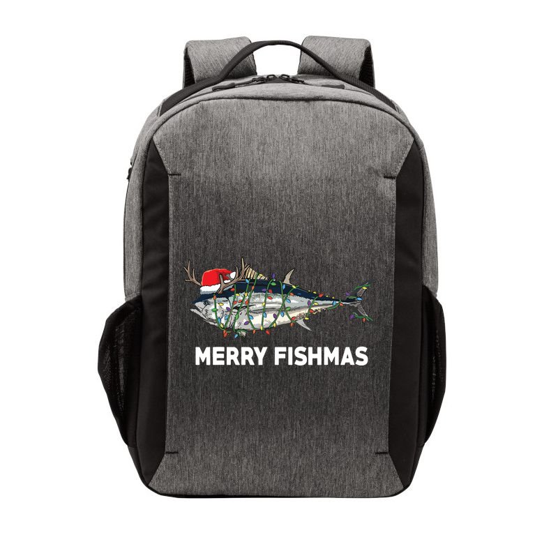 Merry Fishmas Funny Fish Fishing Fisherman Christmas Xmas Vector Backpack