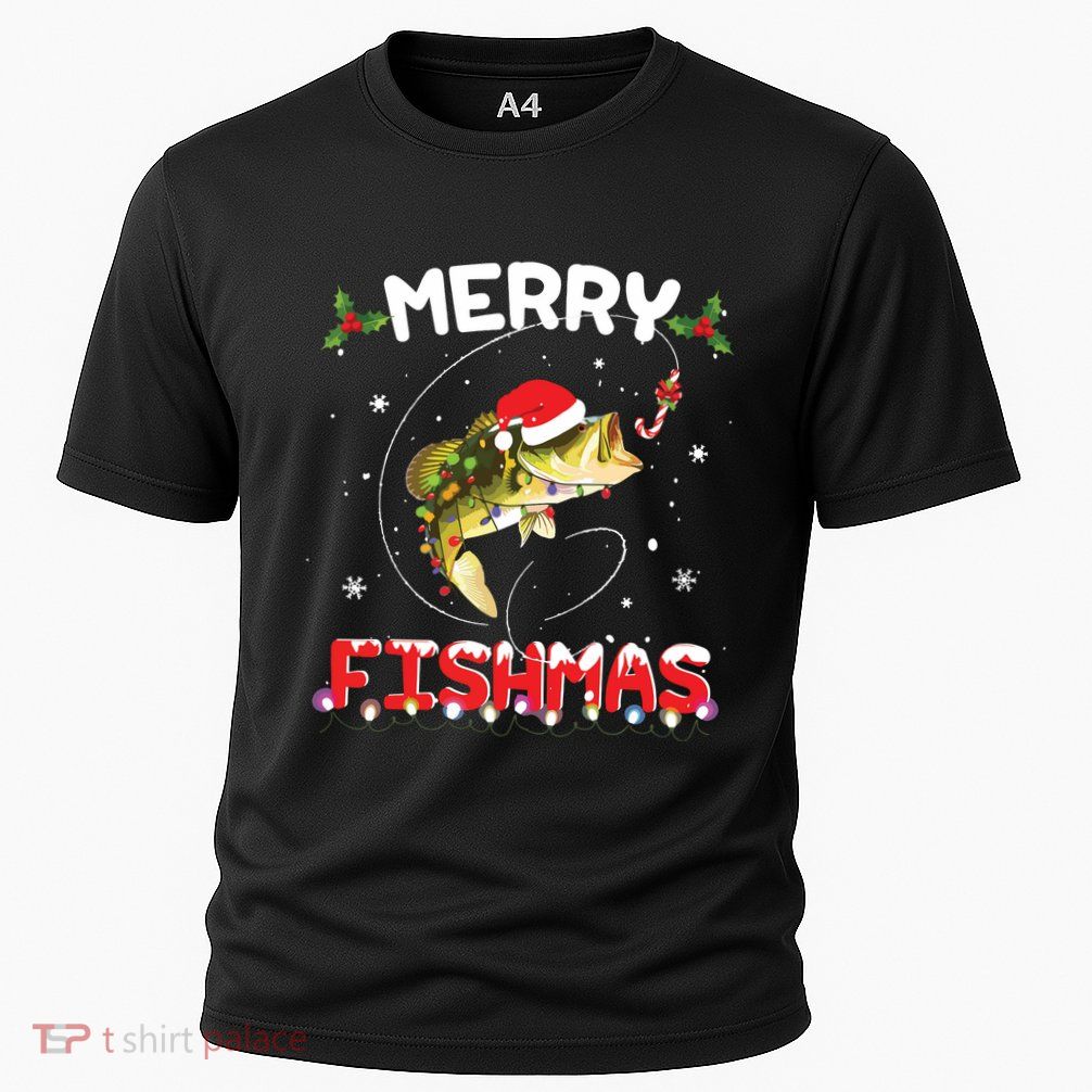 Merry Fishmas Funny Fishing Christmas Pajama Fishers Performance Shirt