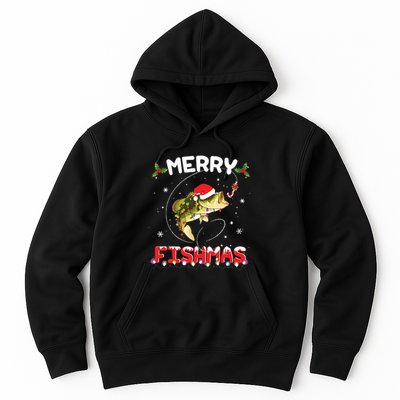 Merry Fishmas Funny Fishing Christmas Pajama Fishers Hoodie
