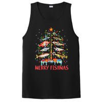 Merry Fishmas Funny Christmas Tree Lights Fish Fishing Rod PosiCharge Competitor Tank