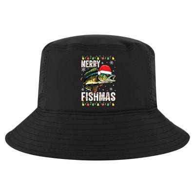 Merry Fishmas Funny Fishing Christmas Pajama Fishers Cool Comfort Performance Bucket Hat