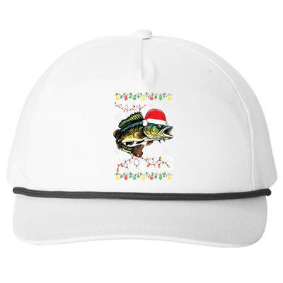 Merry Fishmas Funny Fishing Christmas Pajama Fishers Snapback Five-Panel Rope Hat