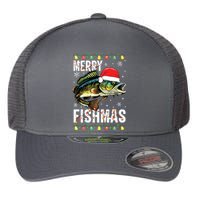 Merry Fishmas Funny Fishing Christmas Pajama Fishers Flexfit Unipanel Trucker Cap