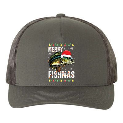 Merry Fishmas Funny Fishing Christmas Pajama Fishers Yupoong Adult 5-Panel Trucker Hat