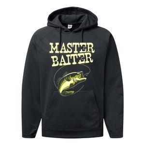 Masterbaiter Funny Fishing Fisherman Fish Master Baiter Performance Fleece Hoodie