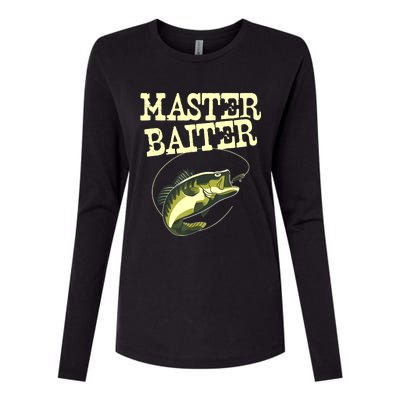 Masterbaiter Funny Fishing Fisherman Fish Master Baiter Womens Cotton Relaxed Long Sleeve T-Shirt