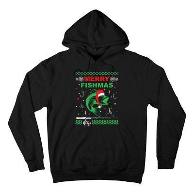 Merry Fishmas Funny Fishing Ugly Christmas Sweater Hoodie