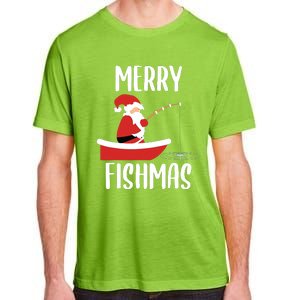 Merry Fishmas Funny Santa Fishing Fisherman Christmas Xmas Adult ChromaSoft Performance T-Shirt