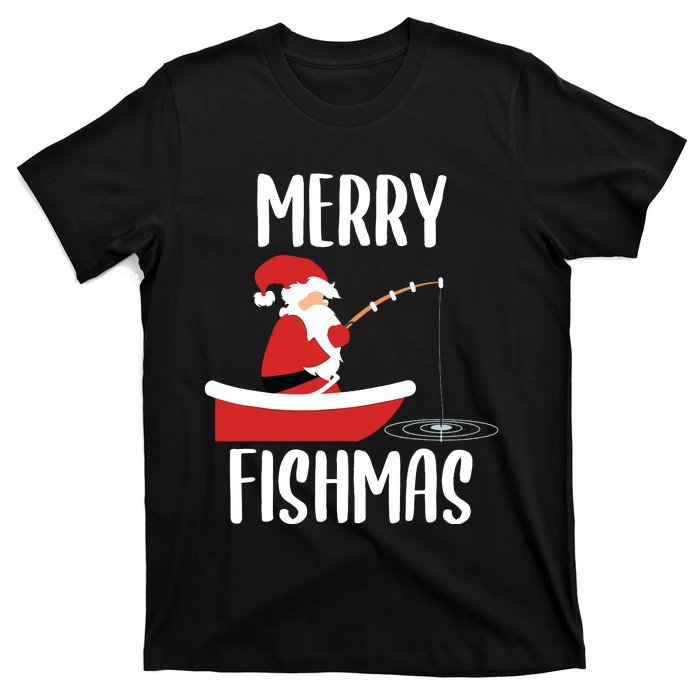 Merry Fishmas Funny Santa Fishing Fisherman Christmas Xmas T-Shirt