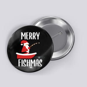 Merry Fishmas Funny Santa Fishing Fisherman Christmas Xmas Button