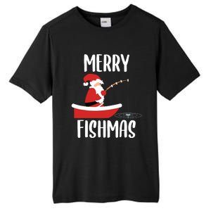 Merry Fishmas Funny Santa Fishing Fisherman Christmas Xmas Tall Fusion ChromaSoft Performance T-Shirt