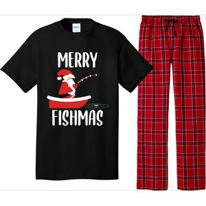 Merry Fishmas Funny Santa Fishing Fisherman Christmas Xmas Pajama Set