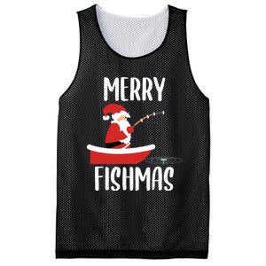 Merry Fishmas Funny Santa Fishing Fisherman Christmas Xmas Mesh Reversible Basketball Jersey Tank