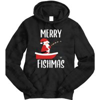 Merry Fishmas Funny Santa Fishing Fisherman Christmas Xmas Tie Dye Hoodie