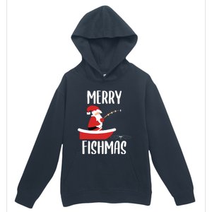 Merry Fishmas Funny Santa Fishing Fisherman Christmas Xmas Urban Pullover Hoodie