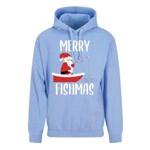 Merry Fishmas Funny Santa Fishing Fisherman Christmas Xmas Unisex Surf Hoodie