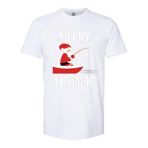 Merry Fishmas Funny Santa Fishing Fisherman Christmas Xmas Softstyle CVC T-Shirt