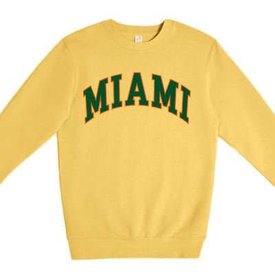 Miami Football Font Premium Crewneck Sweatshirt