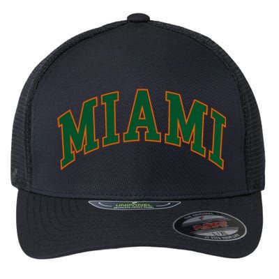 Miami Football Font Flexfit Unipanel Trucker Cap