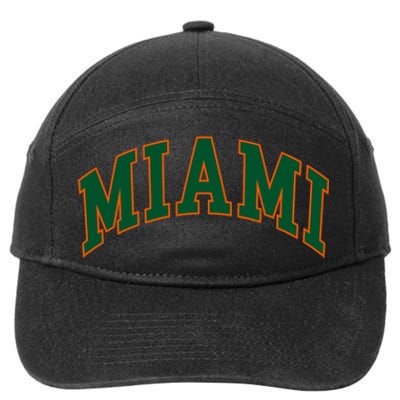 Miami Football Font 7-Panel Snapback Hat