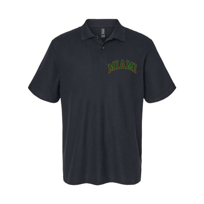 Miami Football Font Softstyle Adult Sport Polo