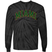 Miami Football Font Tie-Dye Long Sleeve Shirt